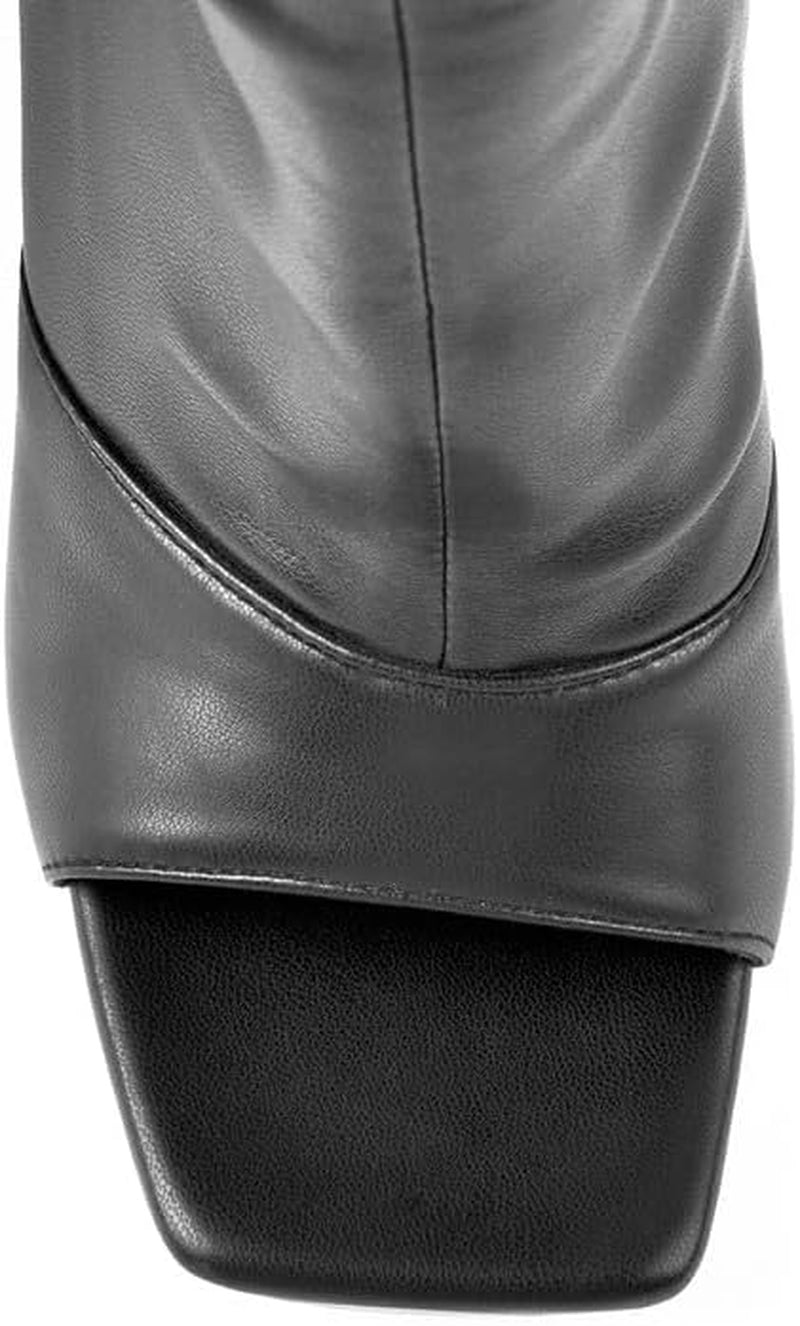 Boats-Women's Stiletto Heel Zipper Knee/Thigh High Boots Peep/Close Toe Pull on Long Boots