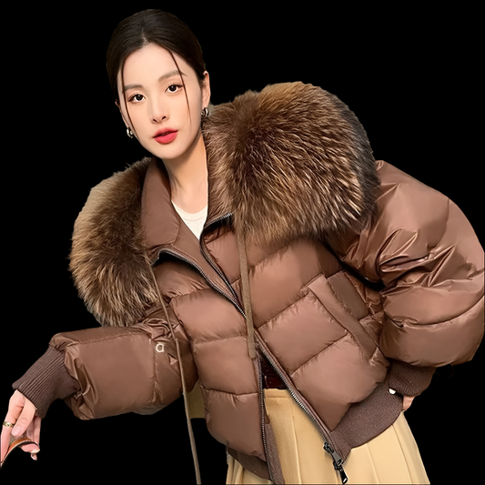 Down Jacket Winter Women Oversized Fur Collar Thickened Coat